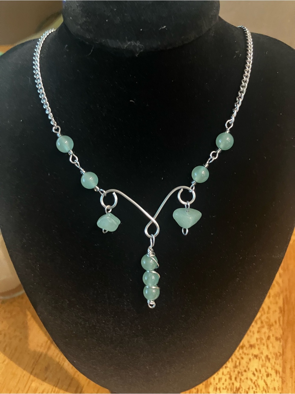 Green Aventurine Stone Elven Necklace